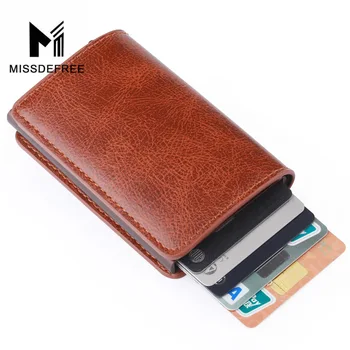 RFID Slim Karty Peňaženky pre Mužov, Ženy |PU Kožené Slim ID Držiteľa Karty|Mini Tenké Automatické kontextové Kreditné Karty Obchodné Kabelku